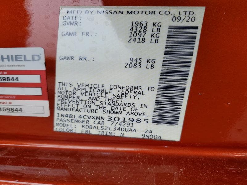 2021 NISSAN ALTIMA SR 12