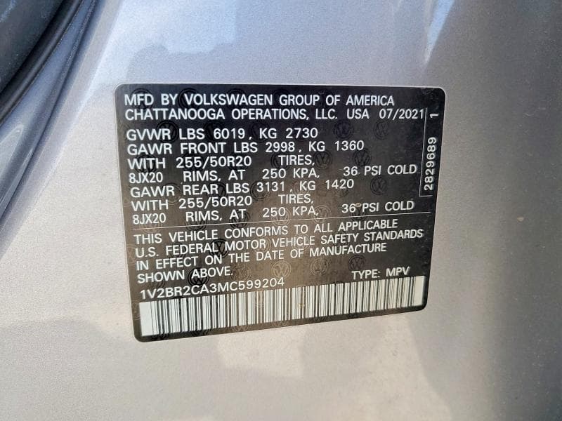 2021 VOLKSWAGEN ATLAS SEL SEL 14