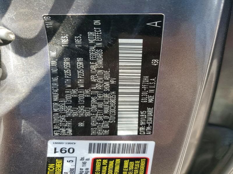 2017 TOYOTA SIENNA LIMITED 7-PASSENGER LIMITED 7-PASSENGER 12