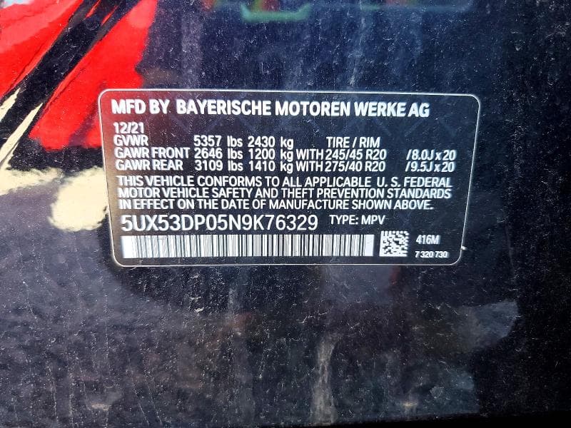 2022 BMW X3 XDRIVE30I 13