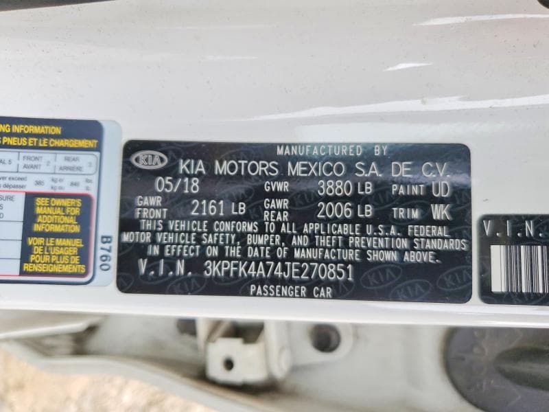 2018 KIA FORTE LX 12
