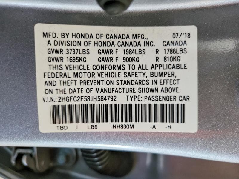 2018 HONDA CIVIC LX 12