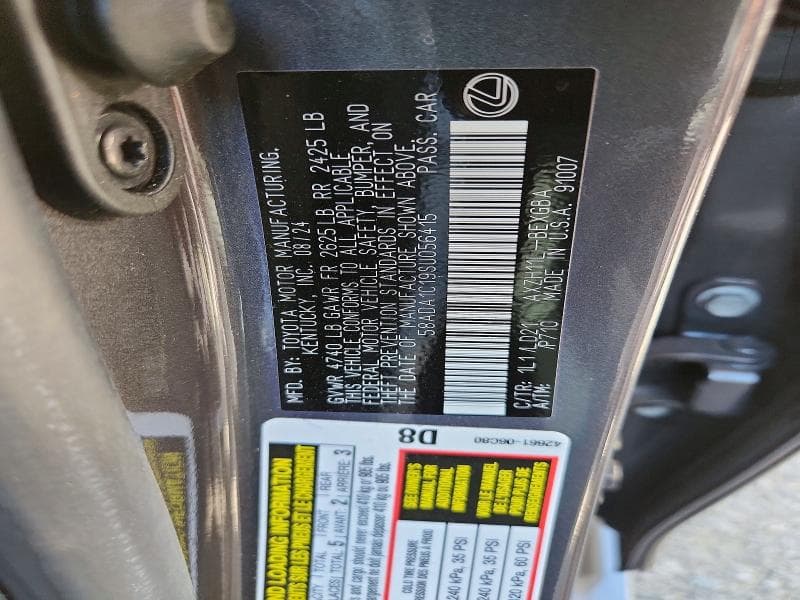 2025 LEXUS ES 300H BASE BASE 12