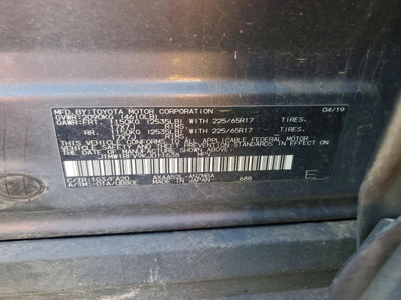 2019 TOYOTA RAV4 XLE 13