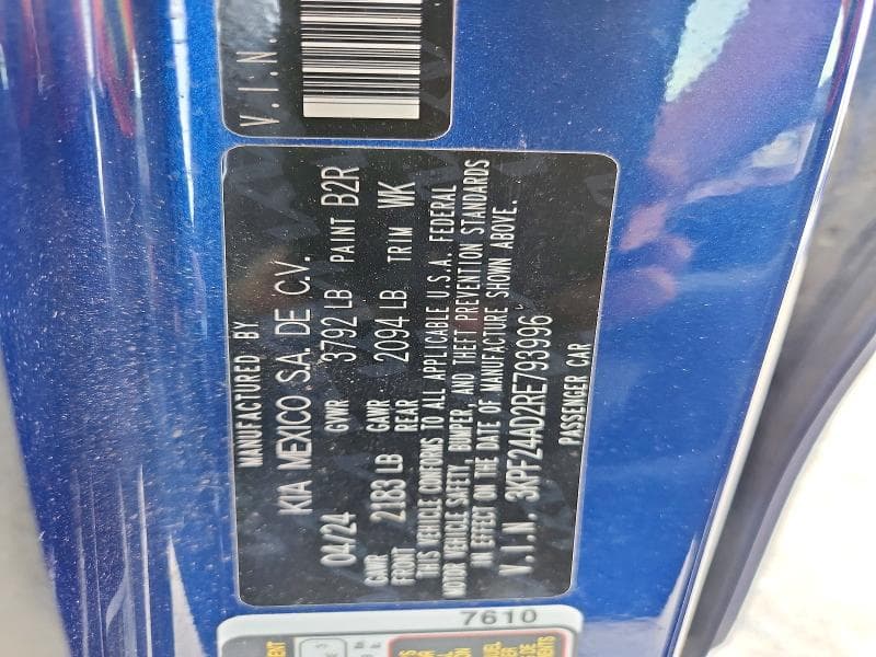 2024 KIA FORTE LXS 12