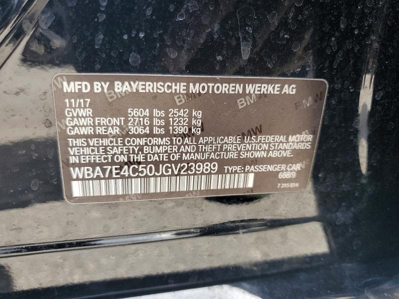 2018 BMW 740 XI XI 12