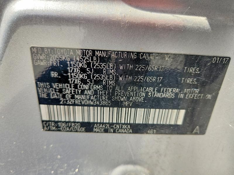 2017 TOYOTA RAV4 LE LE 13