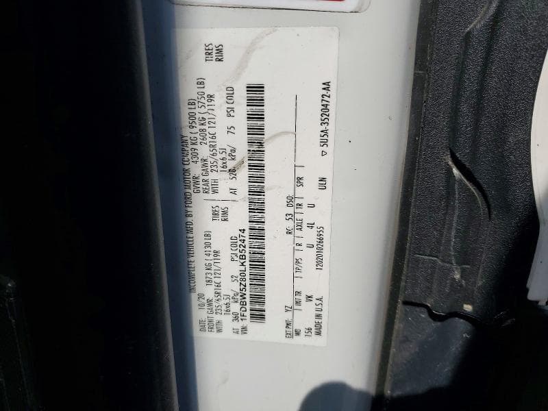 2020 FORD T-350 REFRIGERATED DELIVERY TRUCK T-350 12