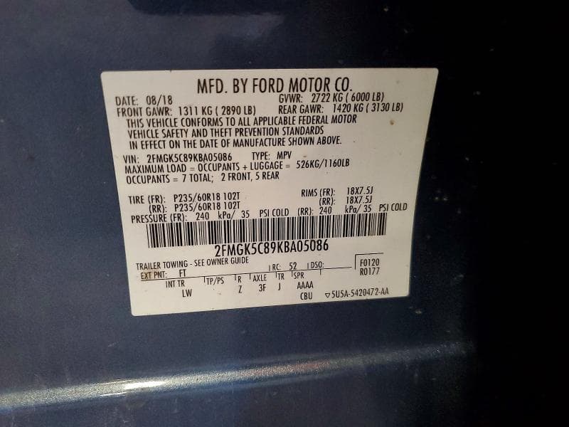 2019 FORD FLEX SEL 13
