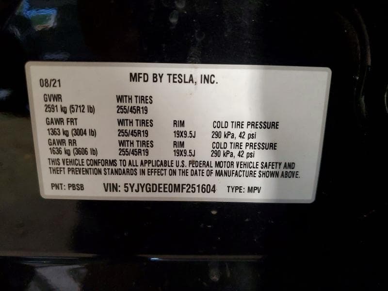 2021 TESLA MODEL Y 13