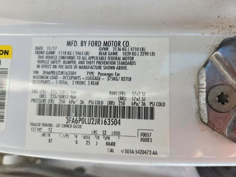2018 FORD FUSION SE HYBRID SE HYBRID 12