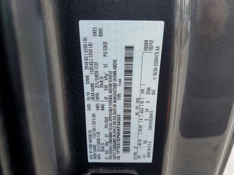 2019 FORD F150 SUPER CAB 12