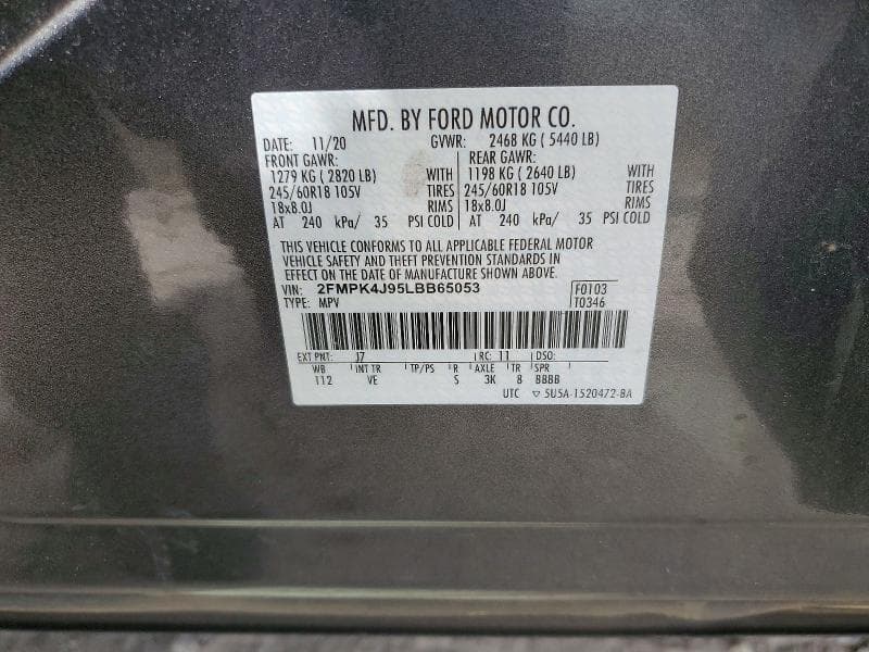 2020 FORD EDGE SEL 13