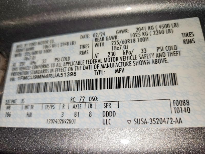2024 FORD ESCAPE ST LINE 13