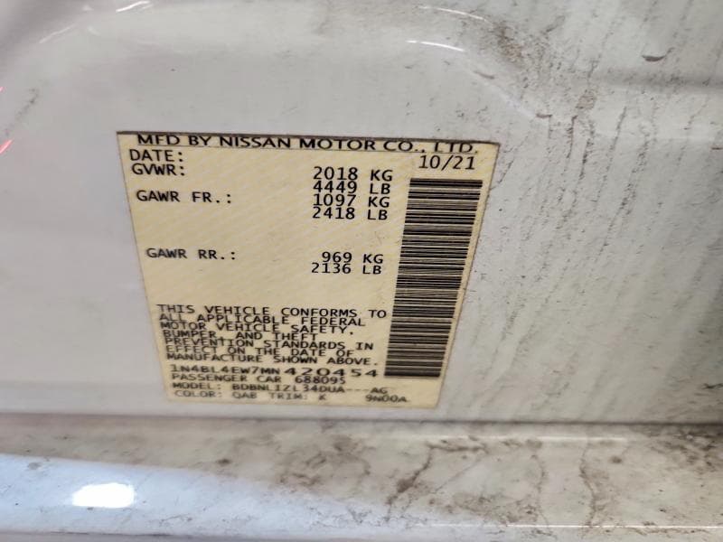 2021 NISSAN ALTIMA SL 12