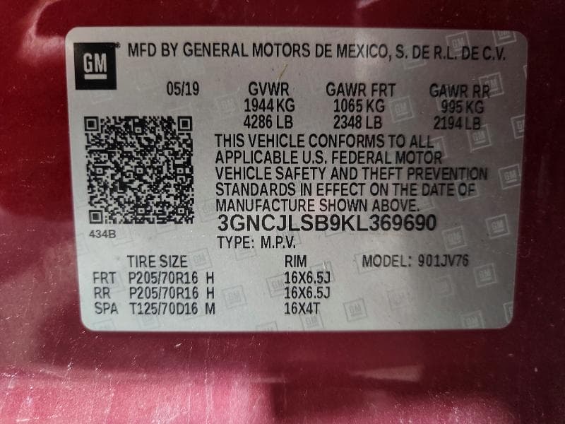 2019 CHEVROLET TRAX 1LT 12