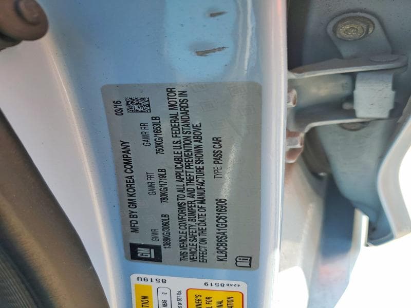 2016 CHEVROLET SPARK LS LS 12
