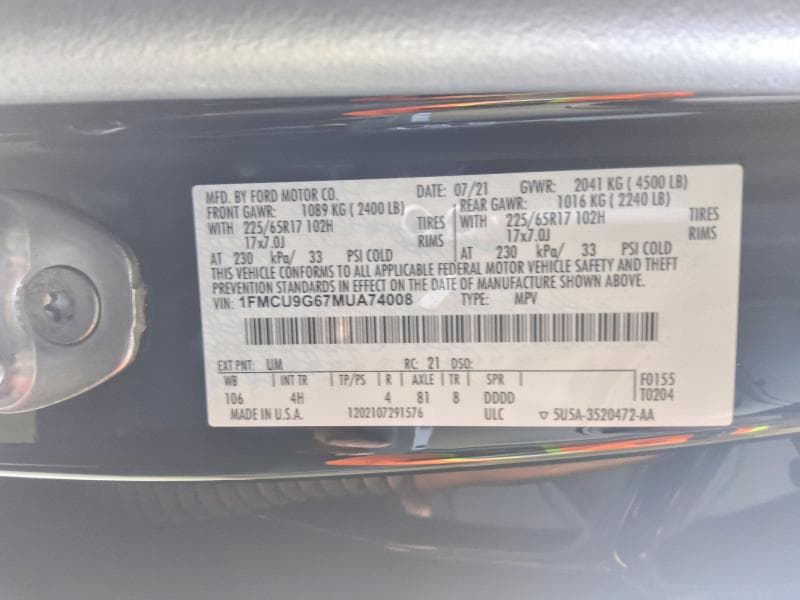 2021 FORD ESCAPE SE 13