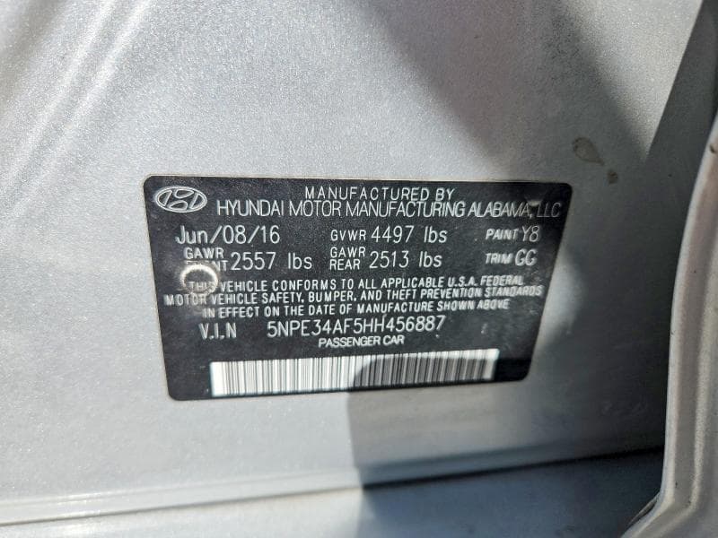 2017 HYUNDAI SONATA SPORT SPORT 12