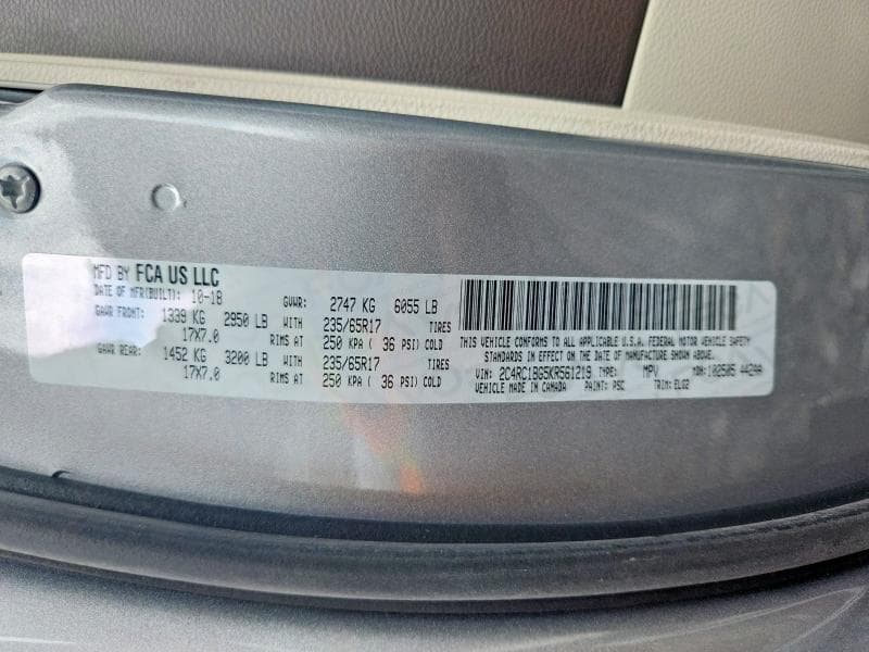 2019 CHRYSLER PACIFICA TOURING L 13