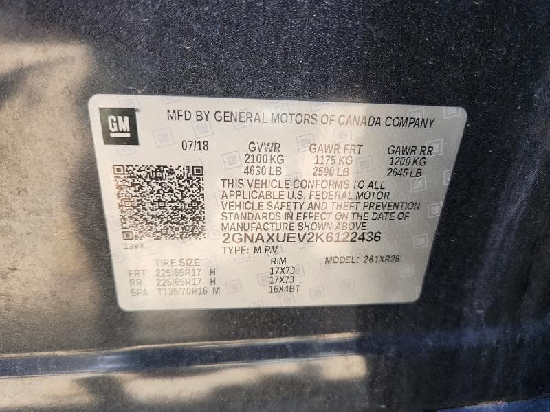 2019 CHEVROLET EQUINOX LT 12