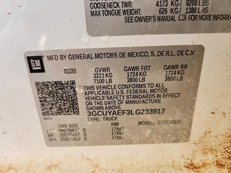 2020 CHEVROLET SILVERADO K1500 K1500 12