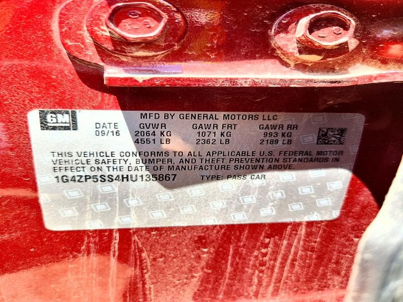 2017 BUICK LACROSSE ESSENCE ESSENCE 12