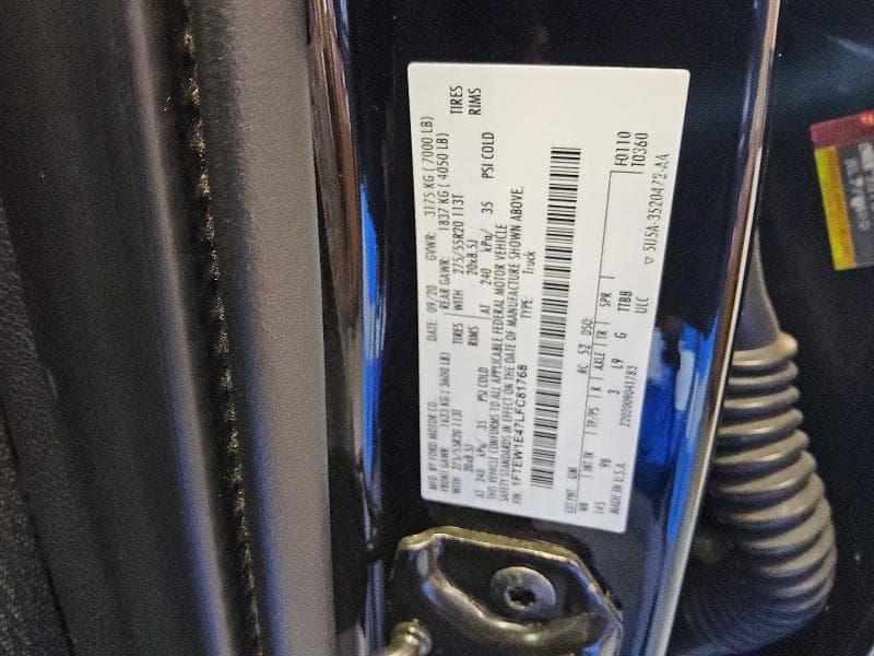 2020 FORD F150 SUPERCREW 12