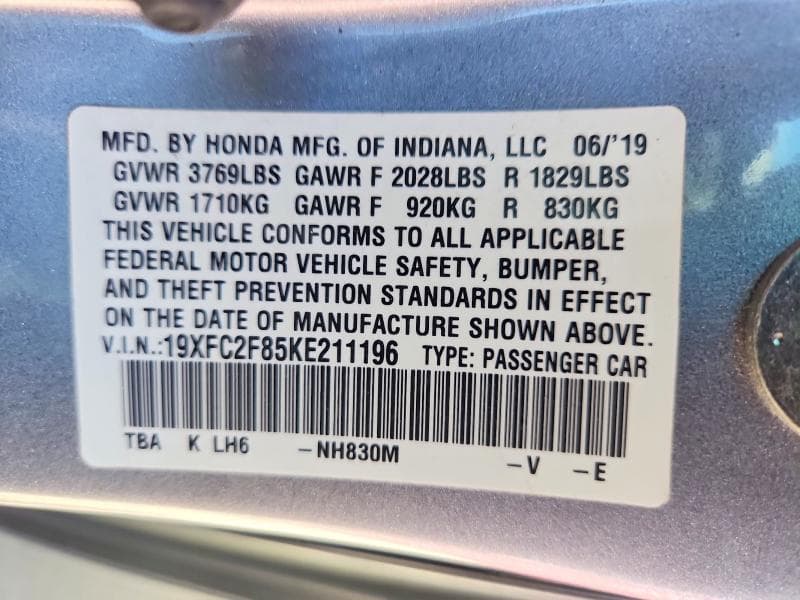 2019 HONDA CIVIC SPORT 13
