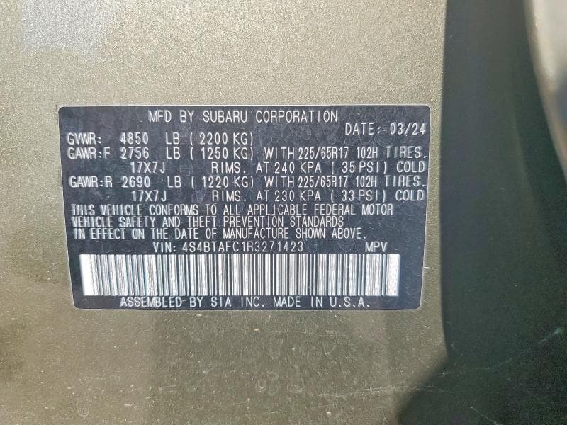 2024 SUBARU OUTBACK PREMIUM 12