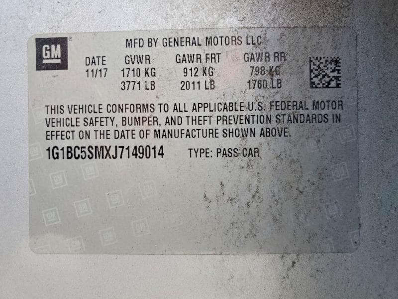2018 CHEVROLET CRUZE LS 13