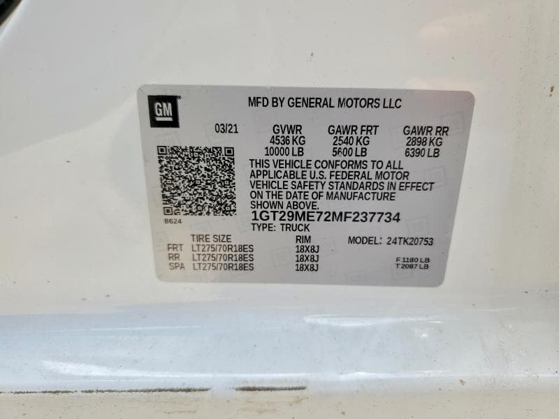 2021 GMC SIERRA K2500 SLE 12