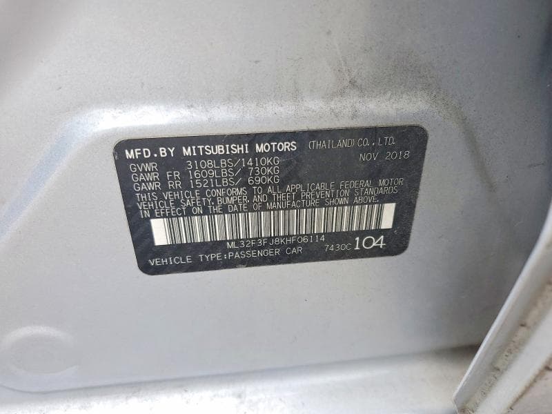 2019 MITSUBISHI MIRAGE G4 ES 12