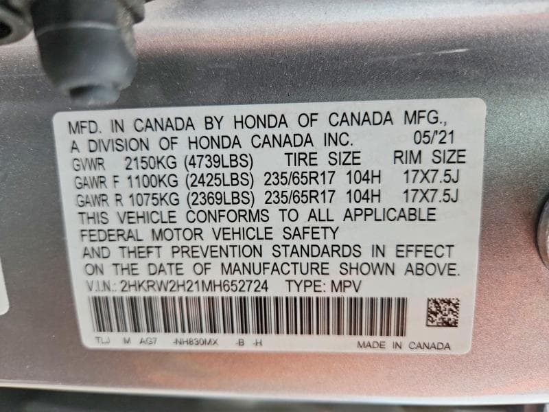 2021 HONDA CR-V LX LX 14
