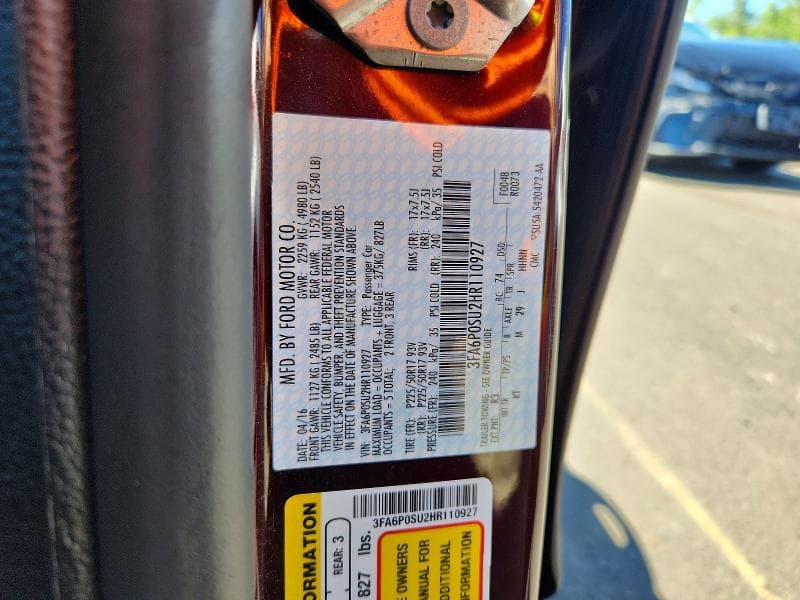 2017 FORD FUSION TITANIUM PHEV TITANIUM PHEV 12