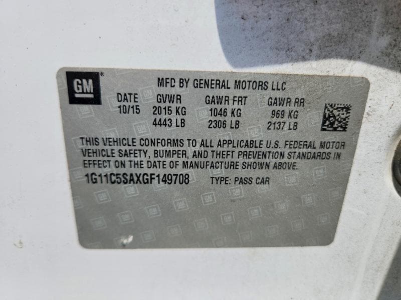 2016 CHEVROLET MALIBU LIMITED LT LT 12