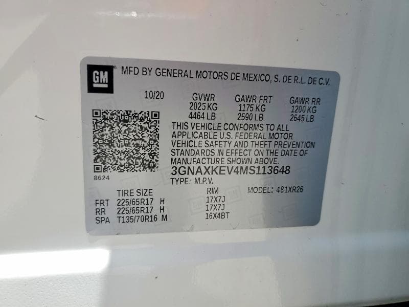 2021 CHEVROLET EQUINOX LT 13