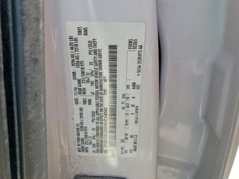 2017 FORD ESCAPE TITANIUM TITANIUM 13