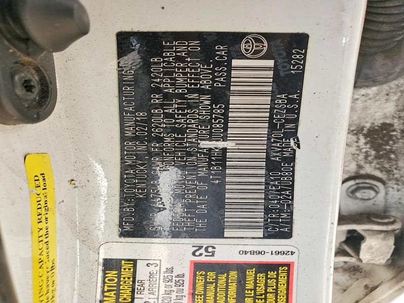 2018 TOYOTA CAMRY SE SE 12