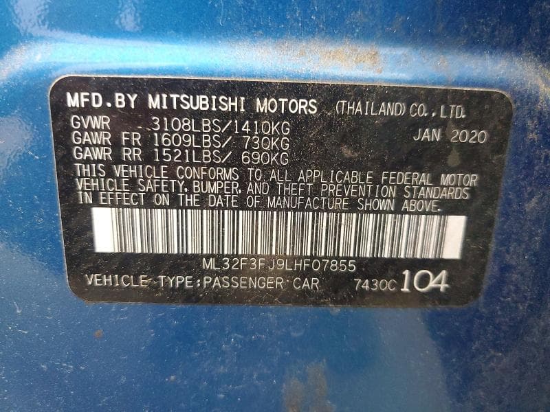 2020 MITSUBISHI MIRAGE G4 ES 12