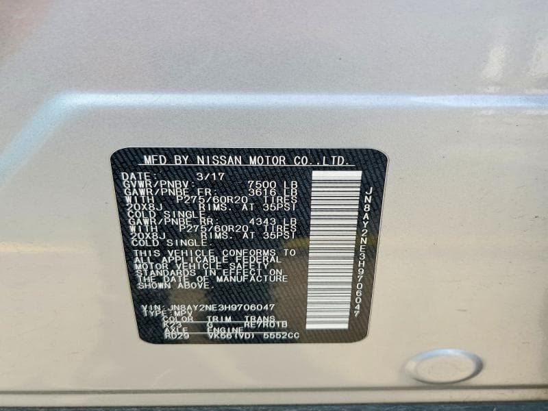 2017 NISSAN ARMADA PLATINUM 13