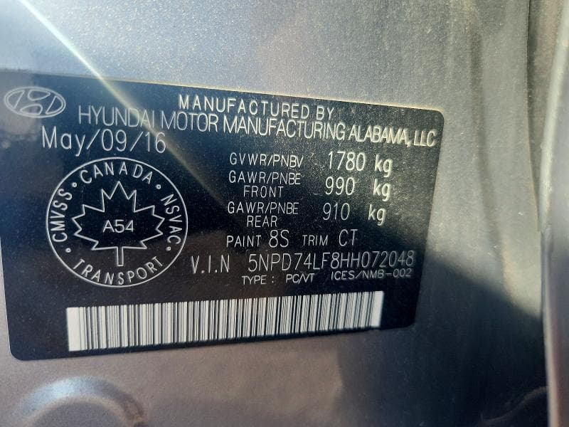 2017 HYUNDAI ELANTRA SE 13