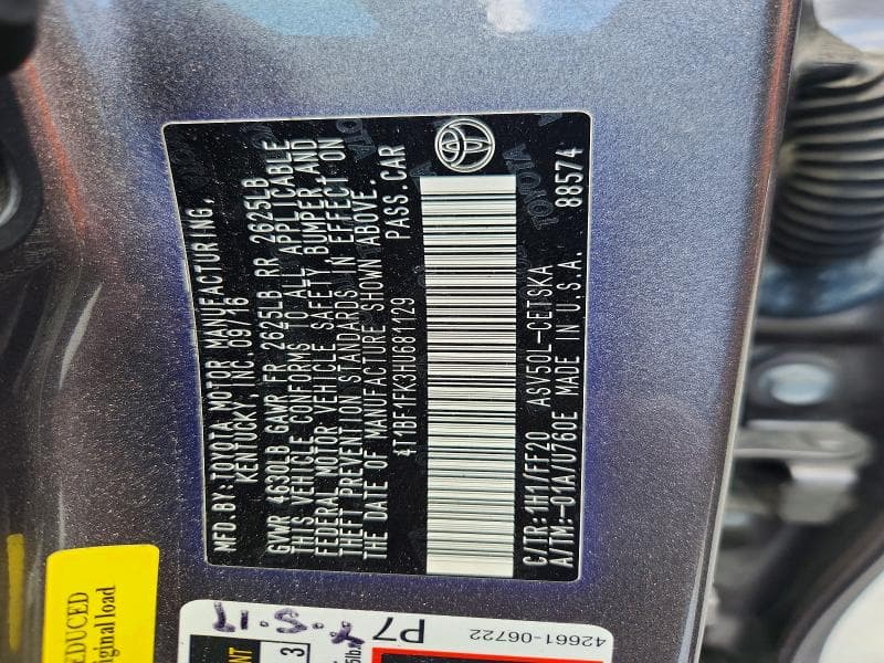 2017 TOYOTA CAMRY SE SE 13