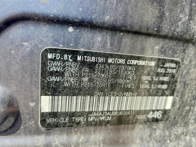 2019 MITSUBISHI RVR SE 12