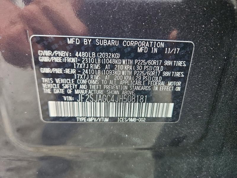 2018 SUBARU FORESTER 2.5I PREMIUM 13