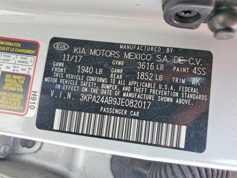 2018 KIA RIO LX 12