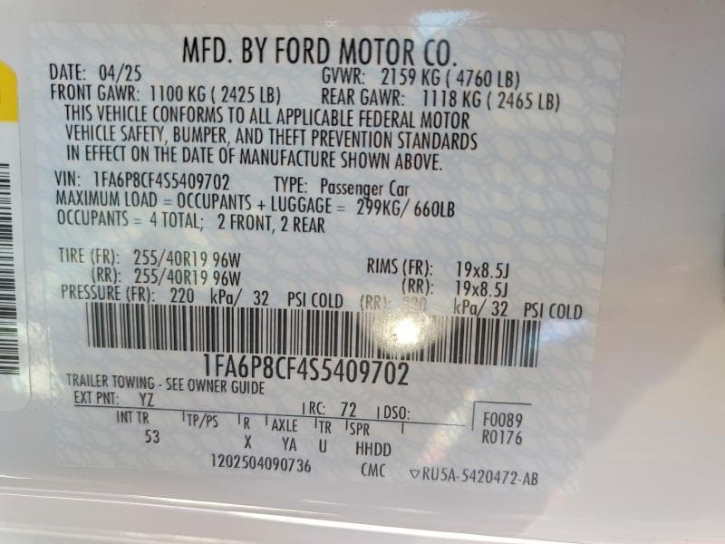 2025 FORD MUSTANG GT 12