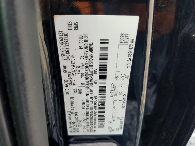2017 FORD ESCAPE SE 13