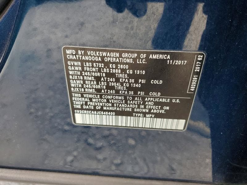 2018 VOLKSWAGEN ATLAS SE 14