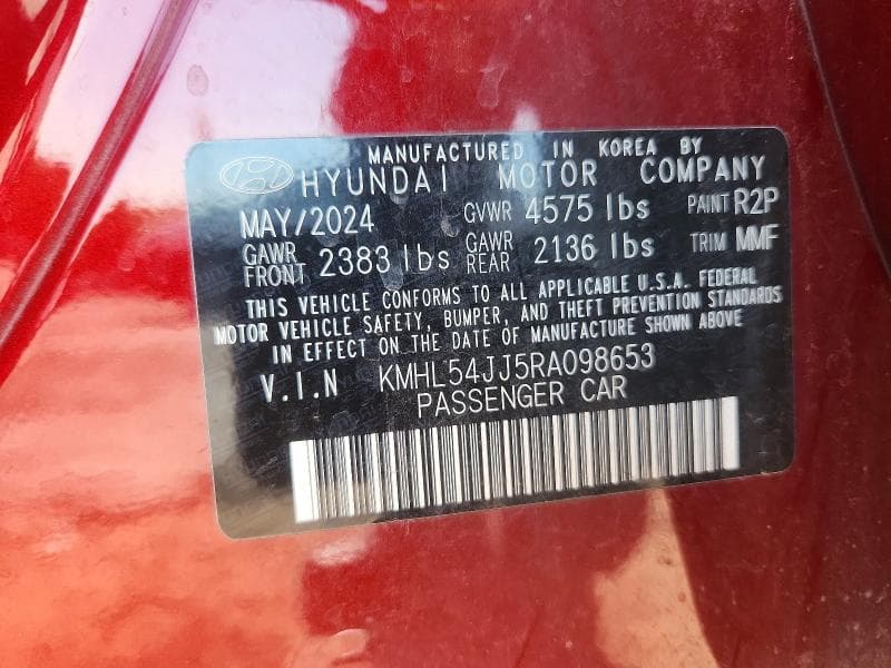 2024 HYUNDAI SONATA HYBRID LIMITED LIMITED 13